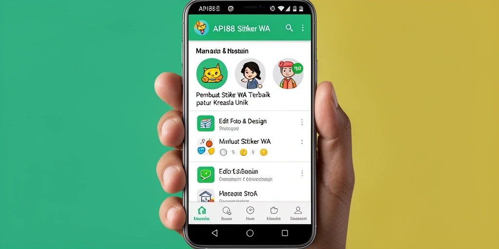 Tampilan antarmuka API88 untuk pembuatan stiker yang inovatif.