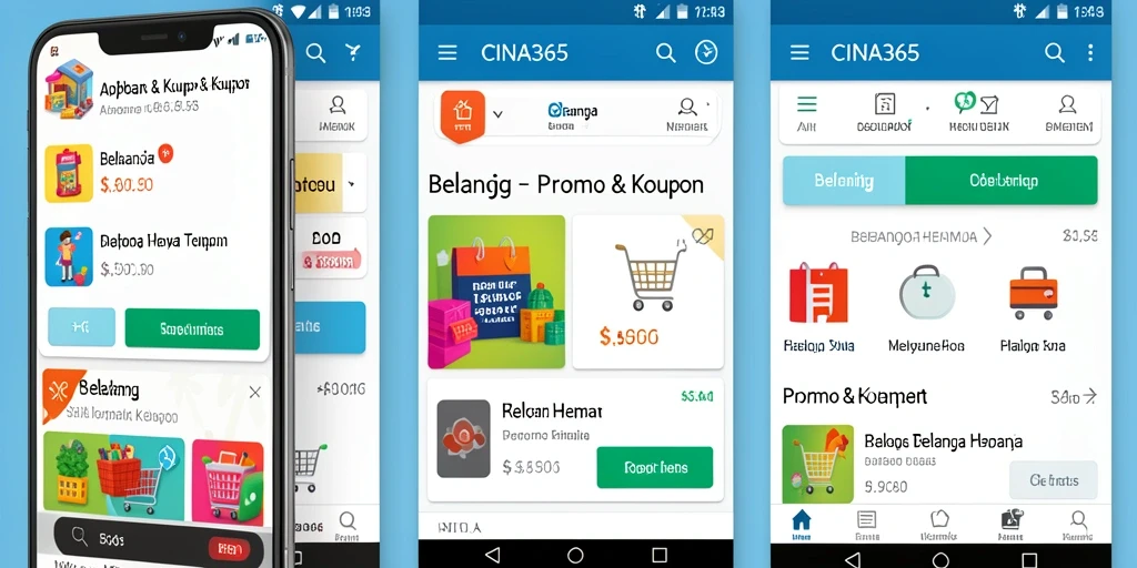 Tampilan antarmuka CINA365 dengan berbagai kupon menarik.