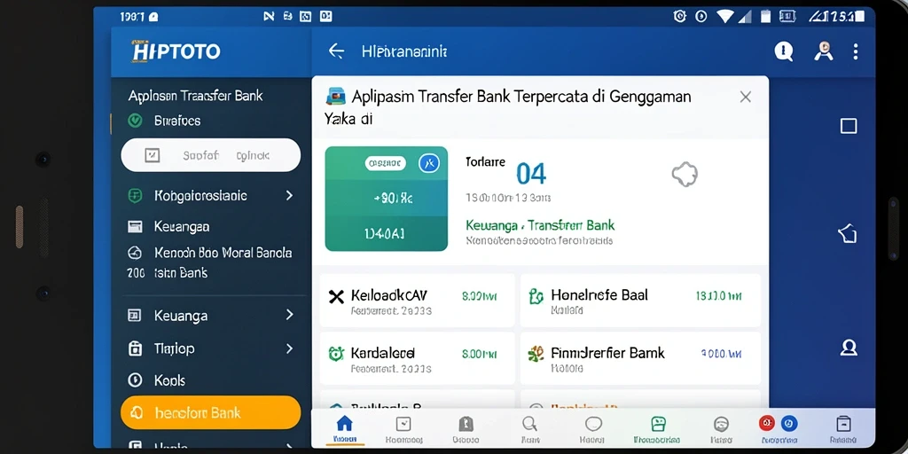 Antarmuka intuitif HPTOTO untuk transfer bank yang mudah.