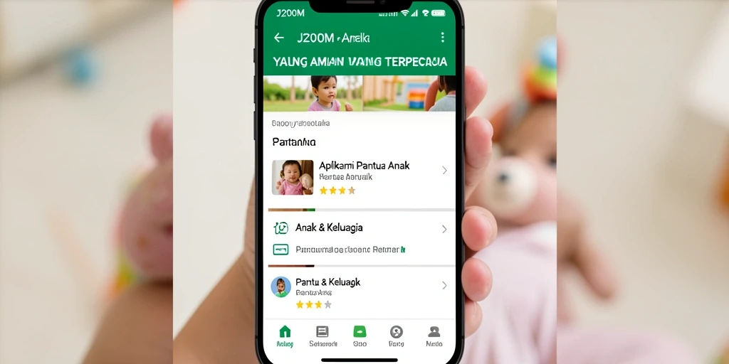 Tampilan antarmuka J200M yang sederhana dan fungsional untuk Pantau Anak.