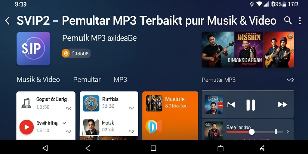 Antarmuka modern dan fungsional dari SVIP2 Pemutar MP3.